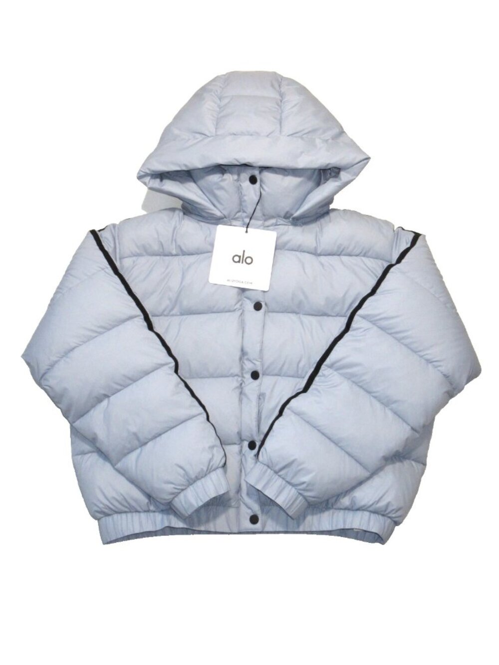 NWT Alo Aspen Love Puffer Jacket in Winter Frost Blue Oversized Hooded M - Picture 2 of 11